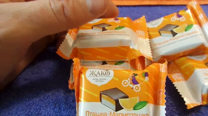 i Жако Цукерки Суфле в шоколаді Пташка-мармелашка Candies Souffle in chocolate Marmalade bird 202304