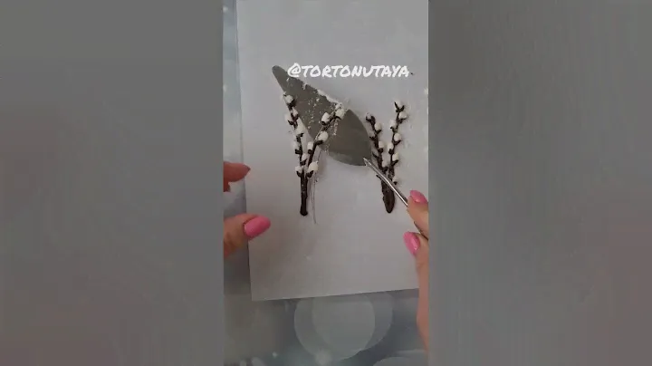 декор для кулича, веточка вербы из глазури