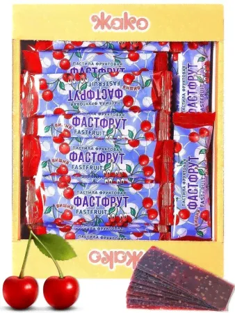 Пастила фруктовая Фастфрут вишня 1/1кг Жако-0