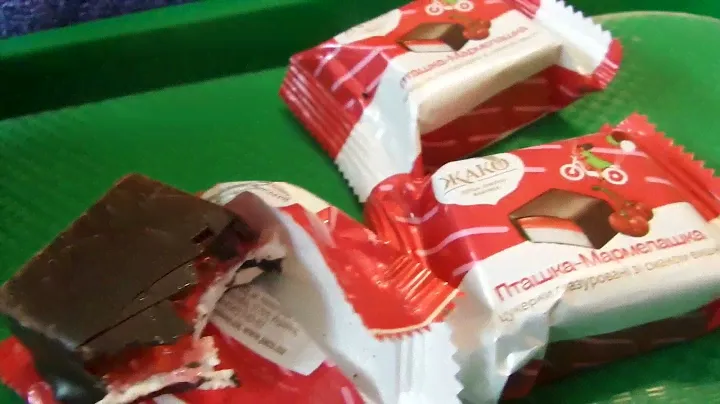 i Жако Цукерки Суфле Вишня Пташка-мармелашка Candies Souffle Cherry Marmalade bird Украина 20230425
